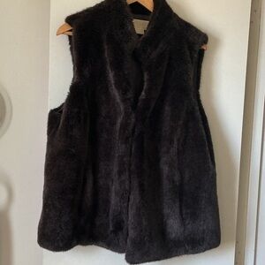 Michael Kors Dark Brown Faux Fur Vest